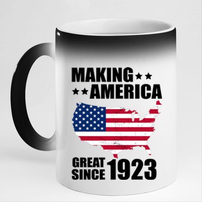 Making America Great Since 1923 Birthday 11oz Black Color Changing Mug