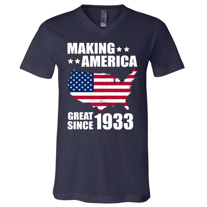 Making America Great Since 1933 Birthday V-Neck T-Shirt