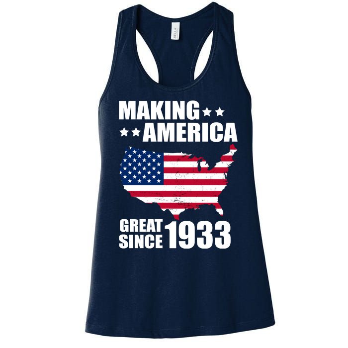 Making America Great Since 1933 Birthday Women's Racerback Tank