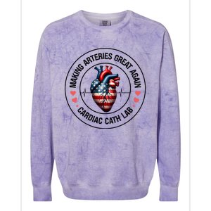 Making Arteries Great Again Cardiac Cath Lab Colorblast Crewneck Sweatshirt