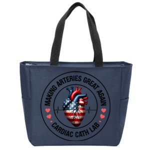 Making Arteries Great Again Cardiac Cath Lab Zip Tote Bag