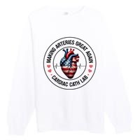 Making Arteries Great Again Cardiac Cath Lab Premium Crewneck Sweatshirt