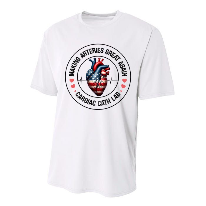 Making Arteries Great Again Cardiac Cath Lab Performance Sprint T-Shirt