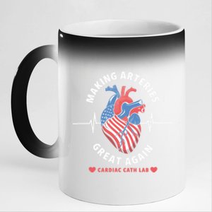 Making Arteries Great Again Cardiac Cath Lab 11oz Black Color Changing Mug