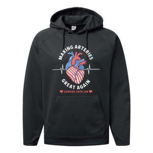 Making Arteries Great Again Cardiac Cath Lab Performance Fleece Hoodie