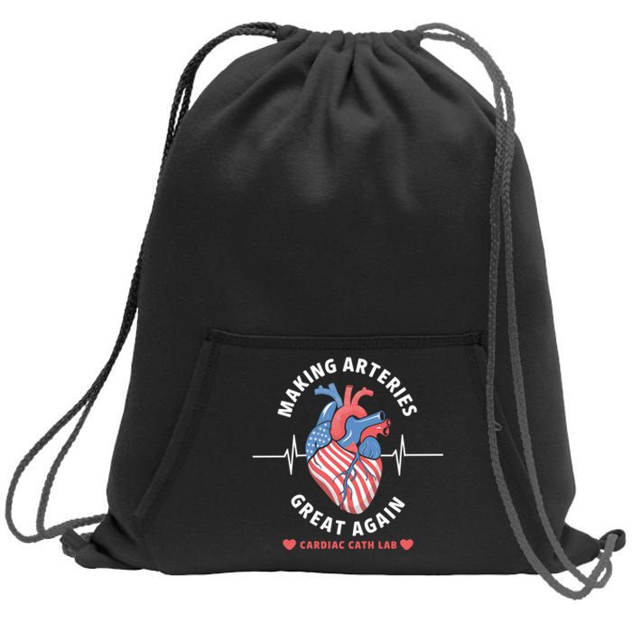 Making Arteries Great Again Cardiac Cath Lab Sweatshirt Cinch Pack Bag