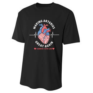 Making Arteries Great Again Cardiac Cath Lab Performance Sprint T-Shirt