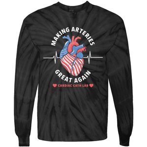 Making Arteries Great Again Cardiac Cath Lab Tie-Dye Long Sleeve Shirt