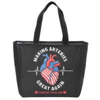 Making Arteries Great Again Cardiac Cath Lab Zip Tote Bag