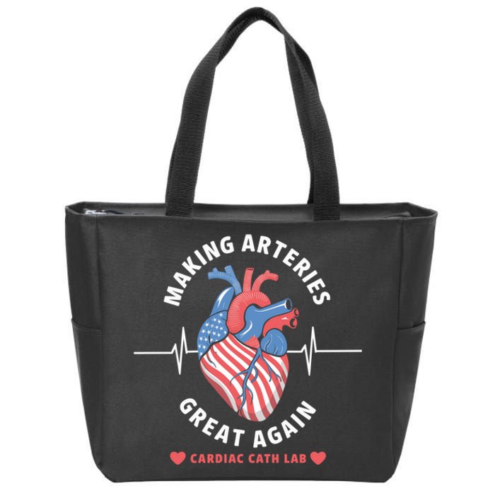 Making Arteries Great Again Cardiac Cath Lab Zip Tote Bag