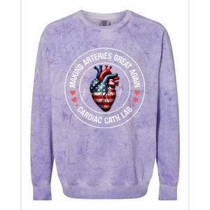 Making Arteries Great Again Cardiac Cath Lab Colorblast Crewneck Sweatshirt