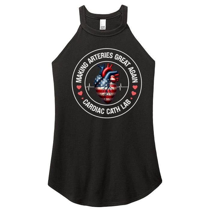 Making Arteries Great Again Cardiac Cath Lab Women's Perfect Tri Rocker Tank