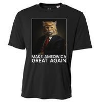 Make Ameowica Great Again Funny Trump Cat Cooling Performance Crew T-Shirt