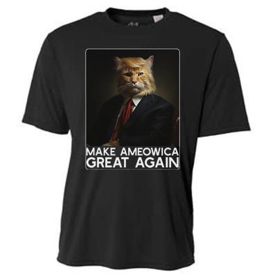 Make Ameowica Great Again Funny Trump Cat Cooling Performance Crew T-Shirt