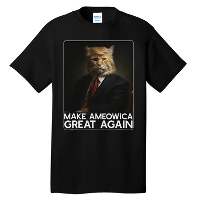 Make Ameowica Great Again Funny Trump Cat Tall T-Shirt