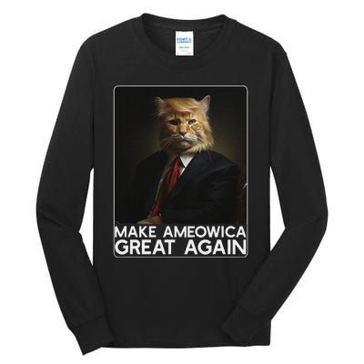 Make Ameowica Great Again Funny Trump Cat Tall Long Sleeve T-Shirt