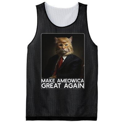 Make Ameowica Great Again Funny Trump Cat Mesh Reversible Basketball Jersey Tank