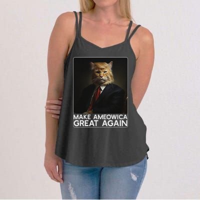 Make Ameowica Great Again Funny Trump Cat Women's Strappy Tank