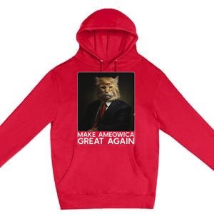 Make Ameowica Great Again Funny Trump Cat Premium Pullover Hoodie