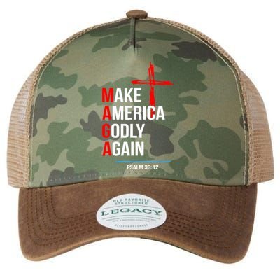 Make America Godly Again Psalm 33 12 Legacy Tie Dye Trucker Hat