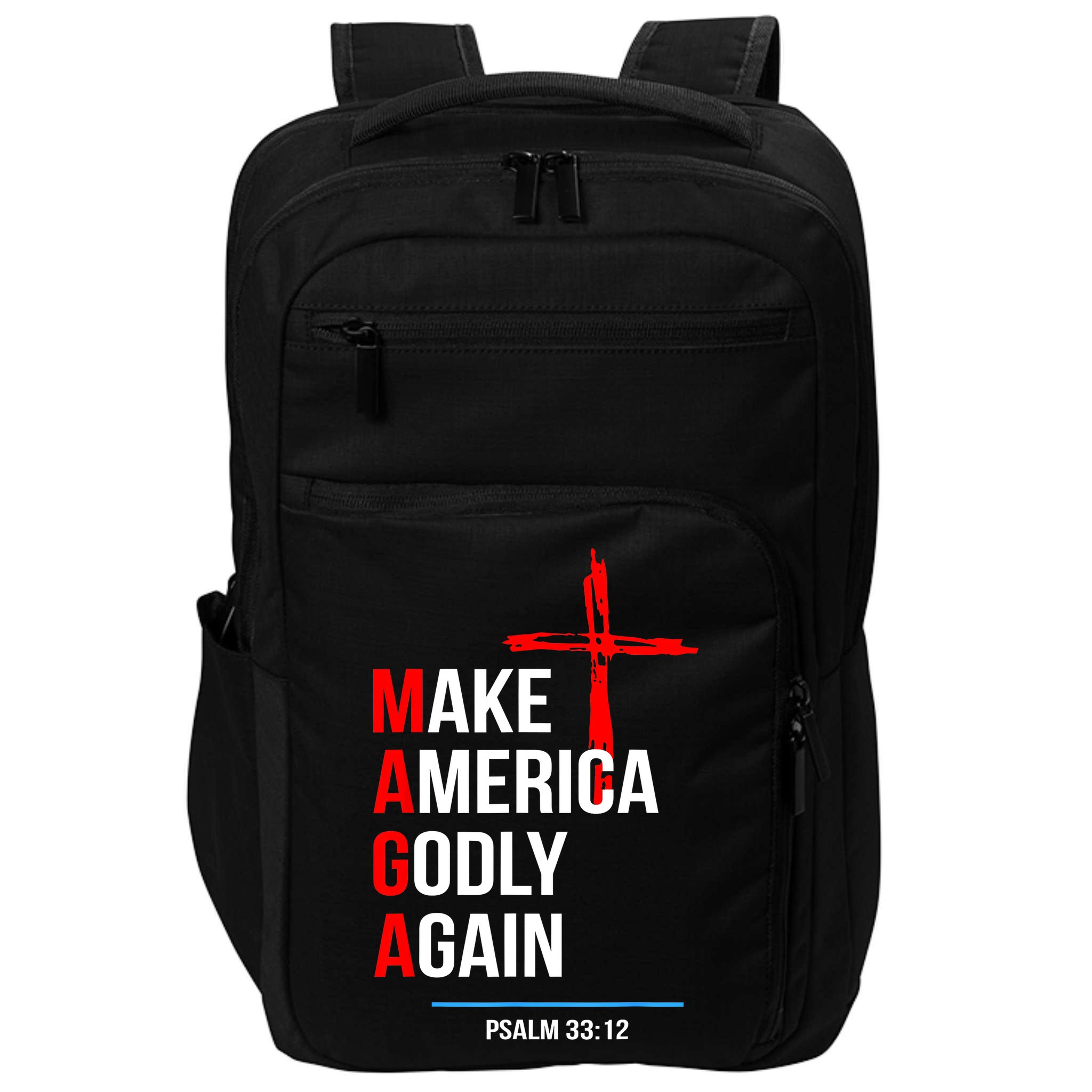 Make America Godly Again Psalm 33 12 Impact Tech Backpack