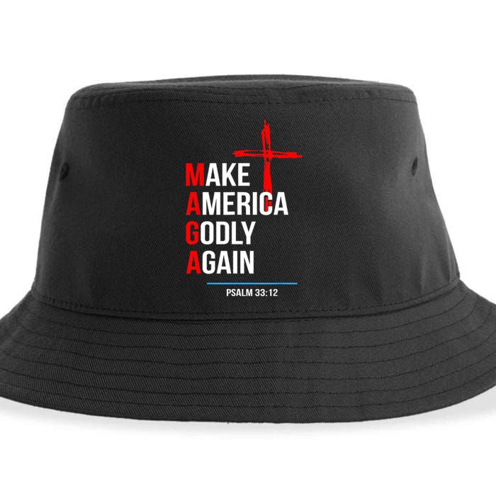 Make America Godly Again Psalm 33 12 Sustainable Bucket Hat