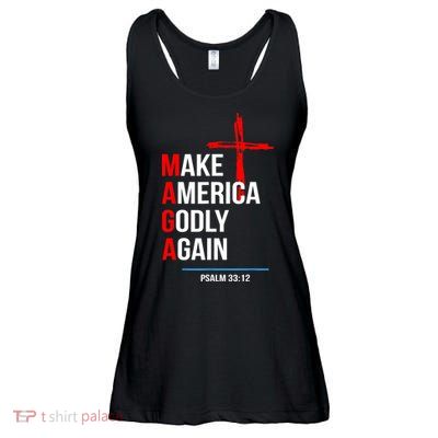 Make America Godly Again Psalm 33 12 Ladies Essential Flowy Tank