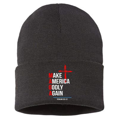 Make America Godly Again Psalm 33 12 Sustainable Knit Beanie