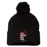 Make America Godly Again Psalm 33 12 Pom Pom 12in Knit Beanie