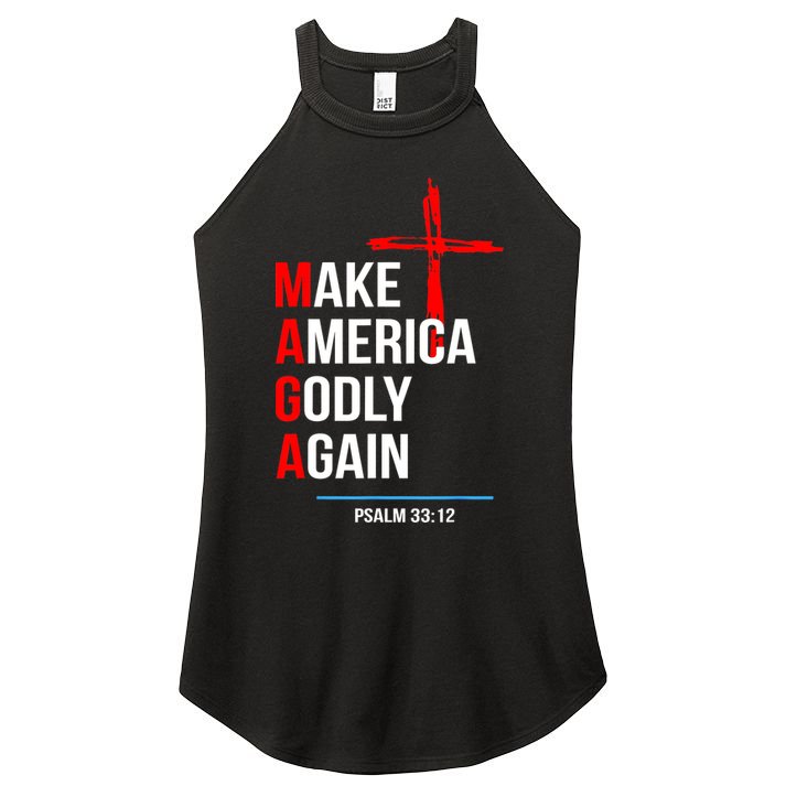 Make America Godly Again Psalm 33 12 Women's Perfect Tri Rocker Tank