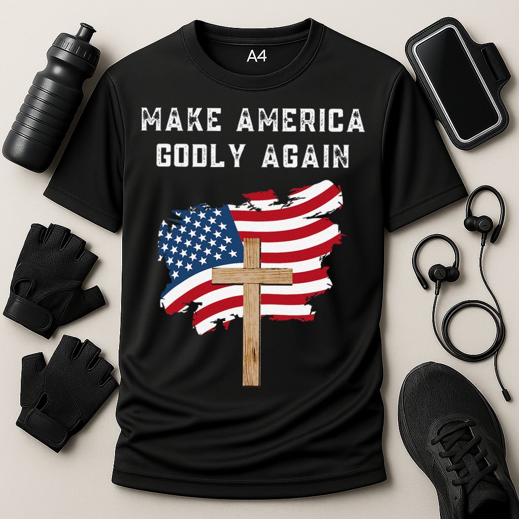 Make America Godly Again For Patriotic Christians Cooling Performance Crew T-Shirt