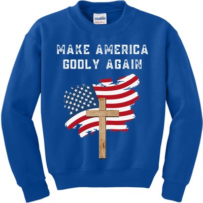 Make America Godly Again For Patriotic Christians Kids Sweatshirt