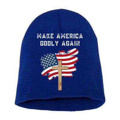 Make America Godly Again For Patriotic Christians Short Acrylic Beanie