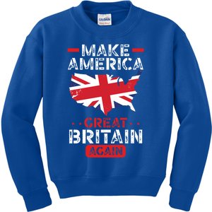 Make America Great Britain Again Funny Usa Map British Flag Gift Kids Sweatshirt