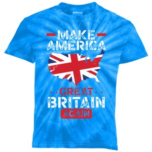 Make America Great Britain Again Funny Usa Map British Flag Gift Kids Tie-Dye T-Shirt