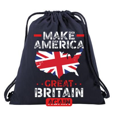 Make America Great Britain Again Funny Usa Map British Flag Gift Drawstring Bag