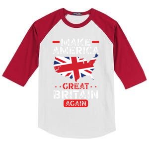 Make America Great Britain Again Funny Usa Map British Flag Gift Kids Colorblock Raglan Jersey