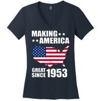 Making America Great Since 1953 Birthday Women's V-Neck T-Shirt