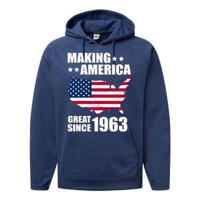 Making America Great Since 1963 Birthday Performance Fleece Hoodie