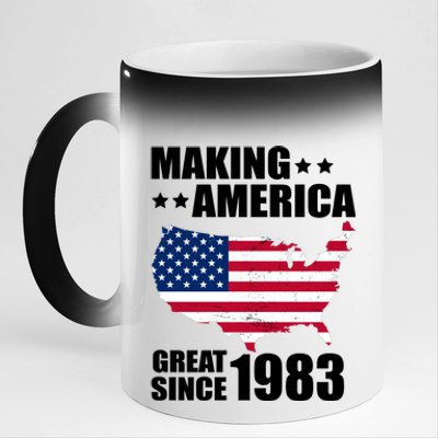 Making America Great Since 1983 Birthday 11oz Black Color Changing Mug