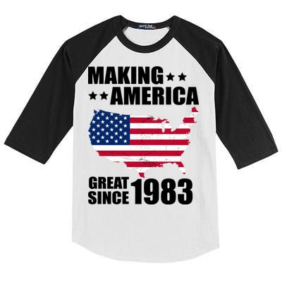 Making America Great Since 1983 Birthday Kids Colorblock Raglan Jersey