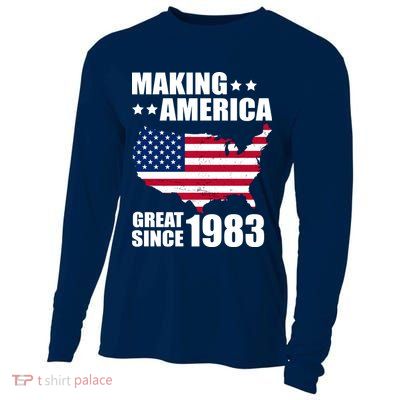 Making America Great Since 1983 Birthday Cooling Performance Long Sleeve Crew