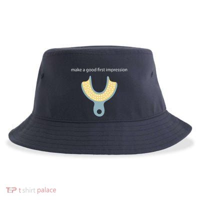 Make A Good First Dental Impression Funny Dentist Sustainable Bucket Hat