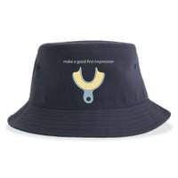 Make A Good First Dental Impression Funny Dentist Sustainable Bucket Hat