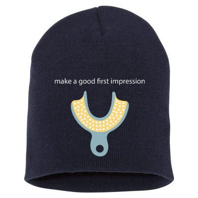 Make A Good First Dental Impression Funny Dentist Short Acrylic Beanie