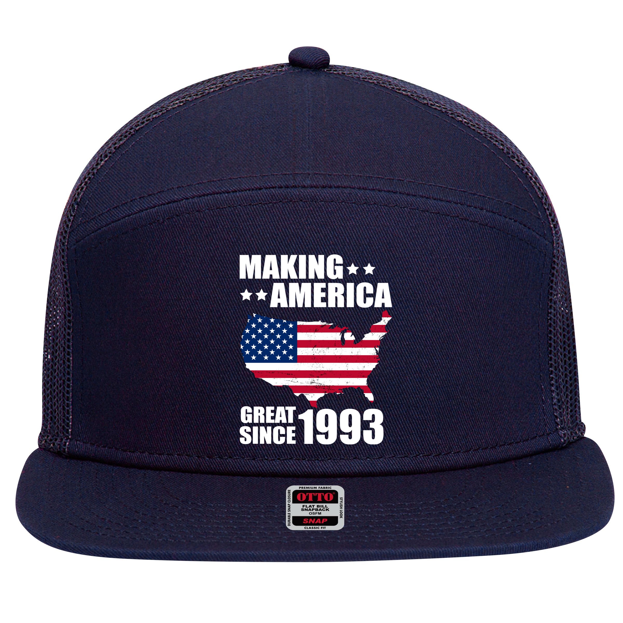 Making America Great Since 1993 Birthday 7 Panel Mesh Trucker Snapback Hat