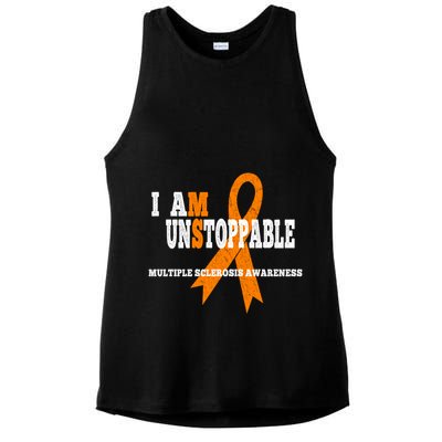 Ms Awareness Gift I Am Unstoppable Ms Gift Ladies PosiCharge Tri-Blend Wicking Tank