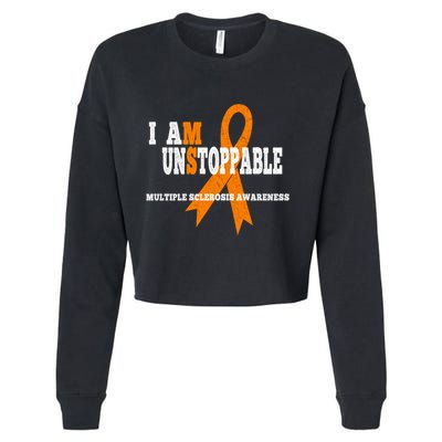Ms Awareness Gift I Am Unstoppable Ms Gift Cropped Pullover Crew