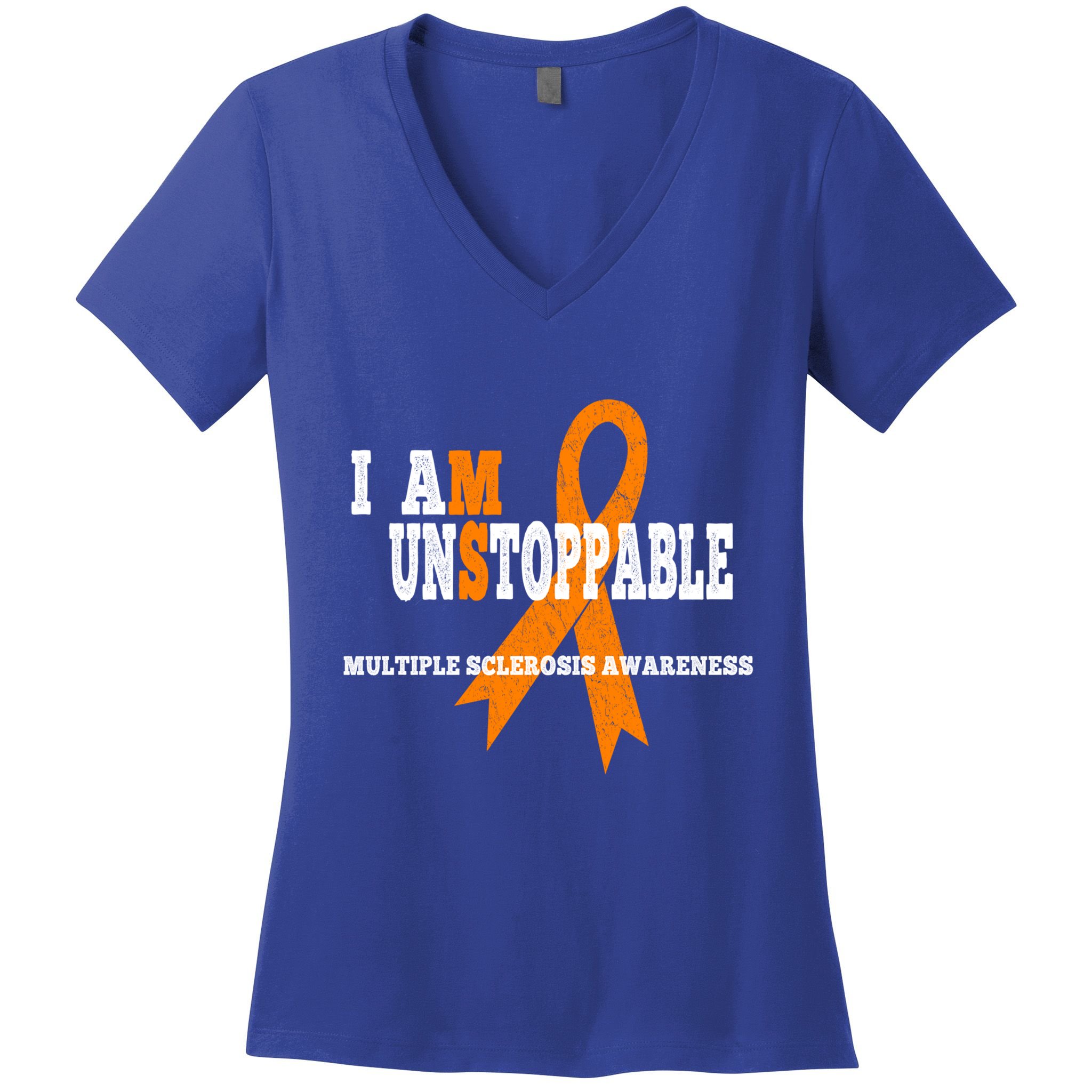Ms Awareness Gift I Am Unstoppable Ms Gift Women's V-Neck T-Shirt
