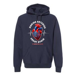 Making Arteries Great Again Cardiac Cath Lab Raglan Premium Hoodie